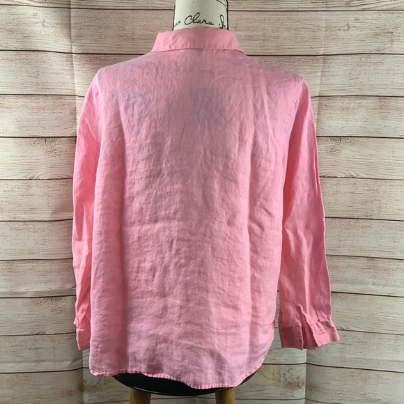 J. Jill Long Sleeve Button Down Linen Top - Picture 2 of 6